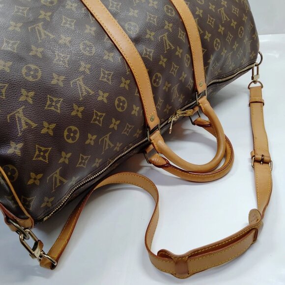 Louis Vuitton LV Boston Bag Keepall Bandouliere 55 Brown Monogram 791-042825 - Picture 7 of 9